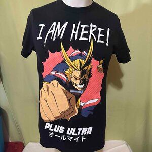 My Hero Academia All Might Plus Ultra I Am Here Men's Black T Shirt Size Small